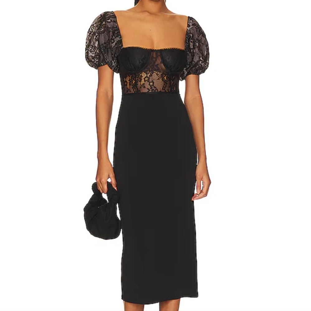 WeWoreWhat Lace Corset Midi Dress NWT